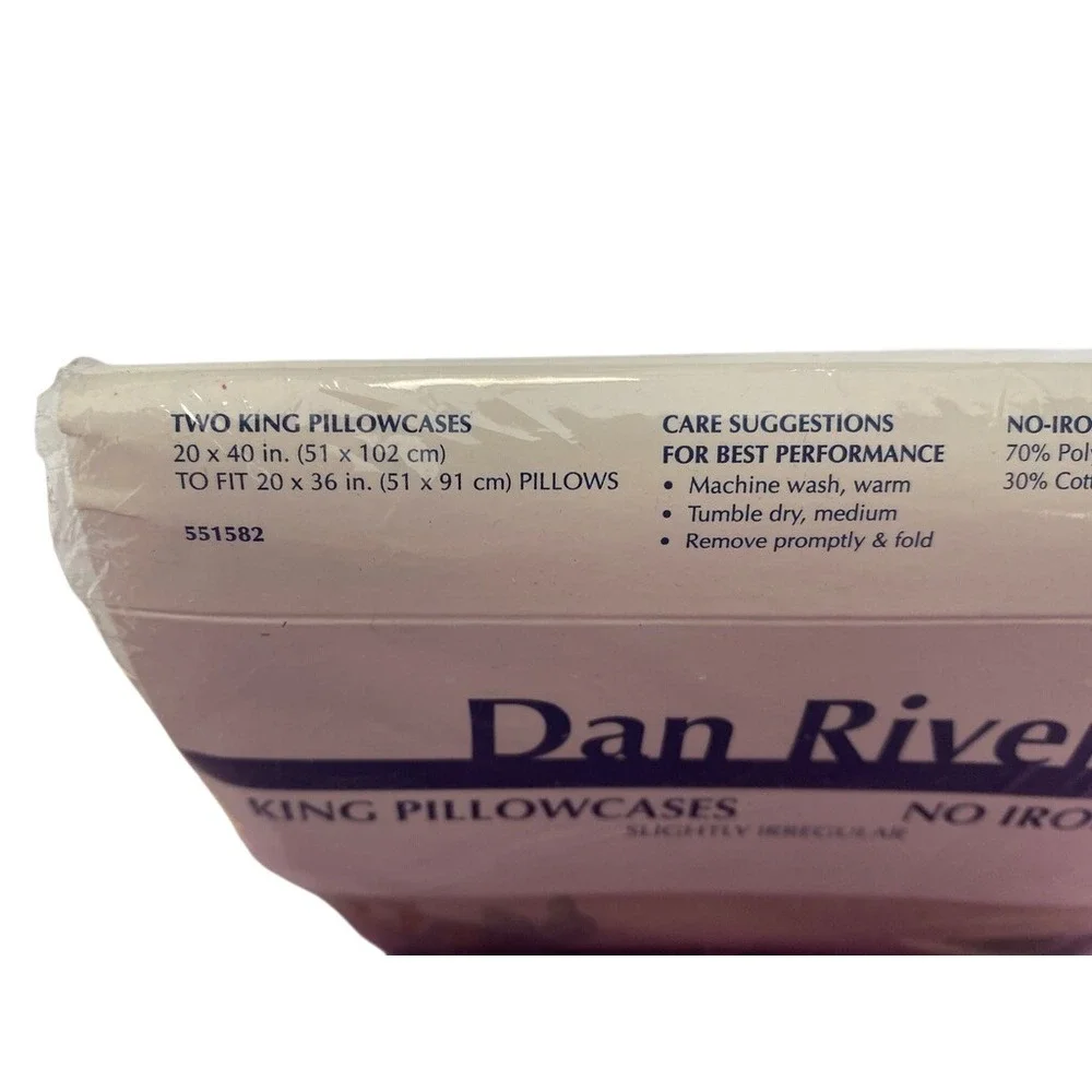 Vintage Dan River King Pillowcases Floral Cottagecore Shabby Chic No Iron‎ New